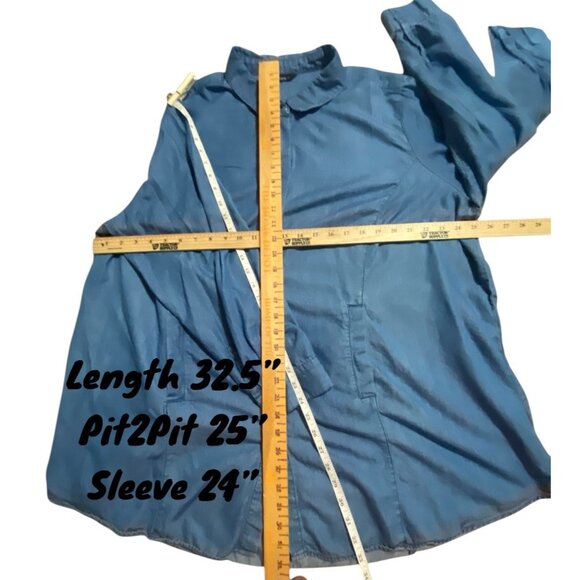 Intro Womens Shirt 2X Chambray Long Sleeve Button Up Collared Country Coastal - Picture 2 of 9